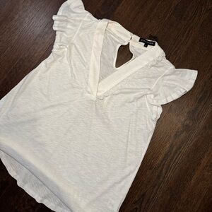 White Ruffled Sleeve Blouse